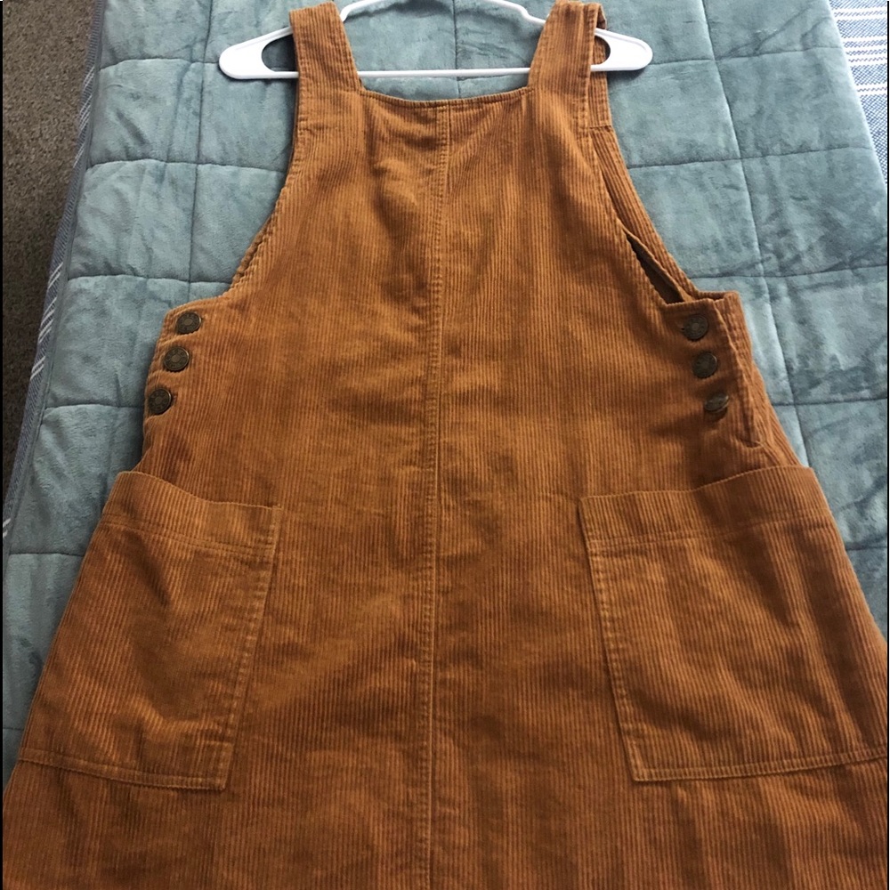 Corduroy Camel Overall Dress